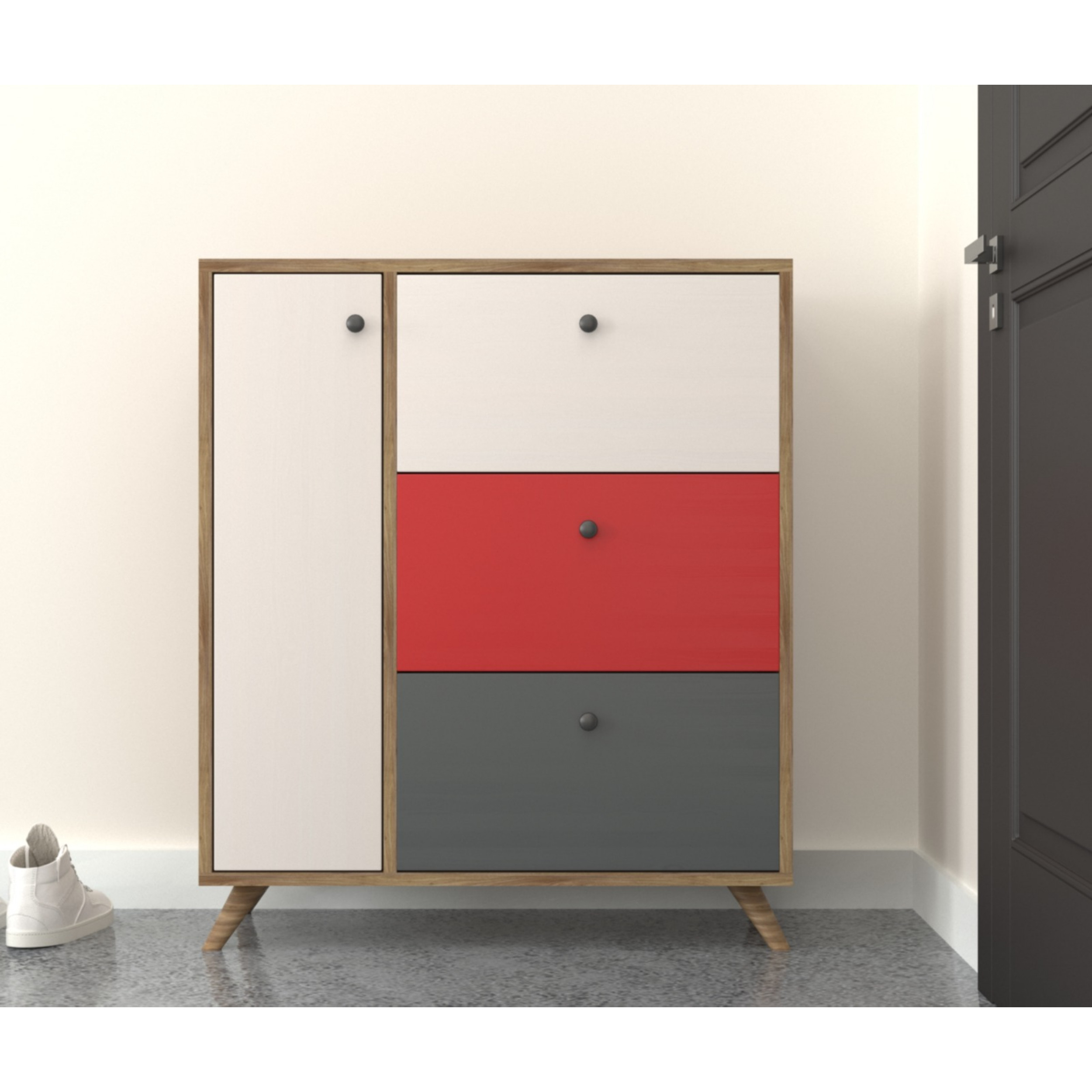 VENUS SHOE CABINET RED